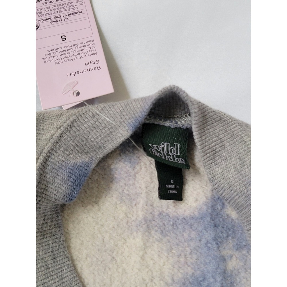 Wild Fable Sweatshirt Blue Grey Tie-Dye‎ Sz S - Picture 4 of 8